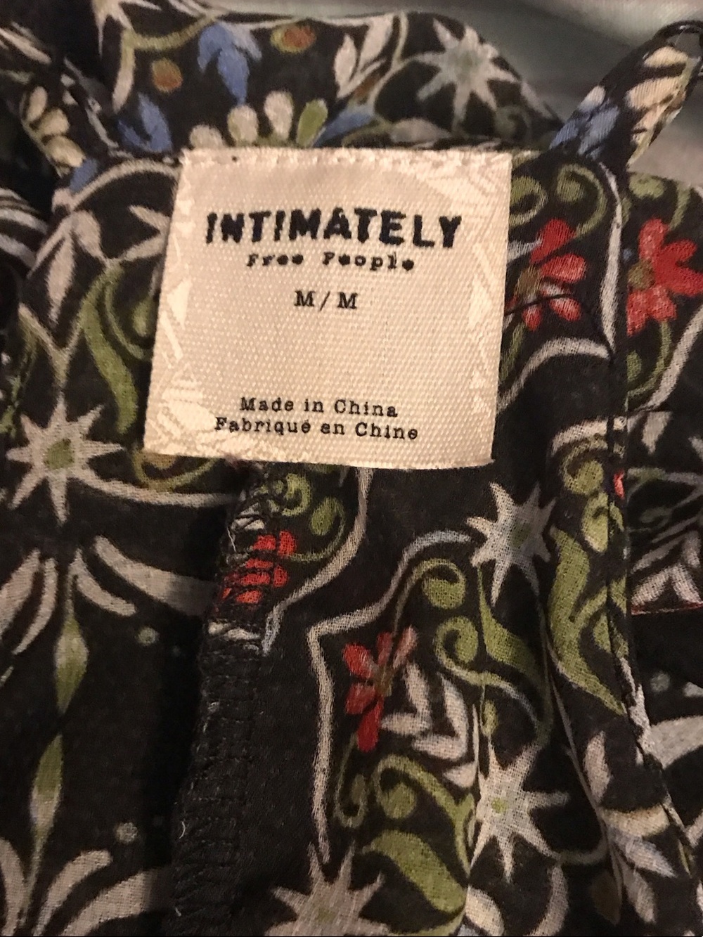 Free People Intimately Boho Floral Layered Chiffon Handkerchief Hem Dress Sz M - Picture 6 of 6